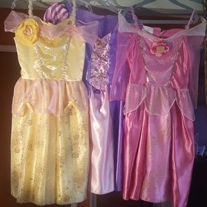 3 Disney Princesses Girls Costumes sizes 5/6
